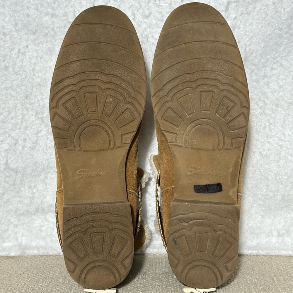 Skechers Womens Brown Suede/Fleece Lined Pull On Ankle Booties Boots SZ US 10 - Picture 8 of 11